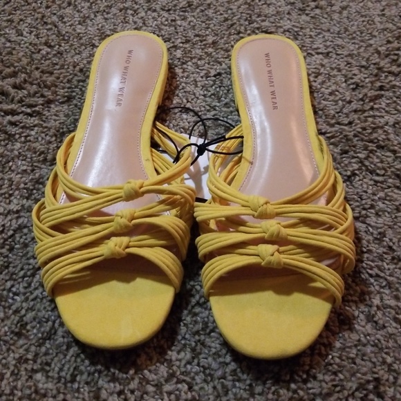 Who What Wear Shoes - Who What Wear Yellow Slides